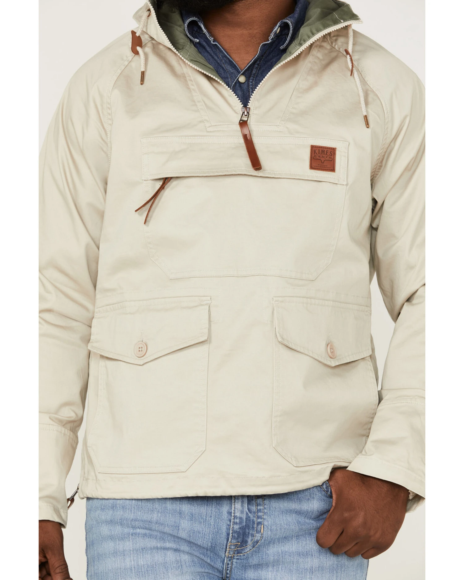 Kimes Ranch Men's Any-Day Sand 1/4 Zip Front Hooded Pullover - Image 4