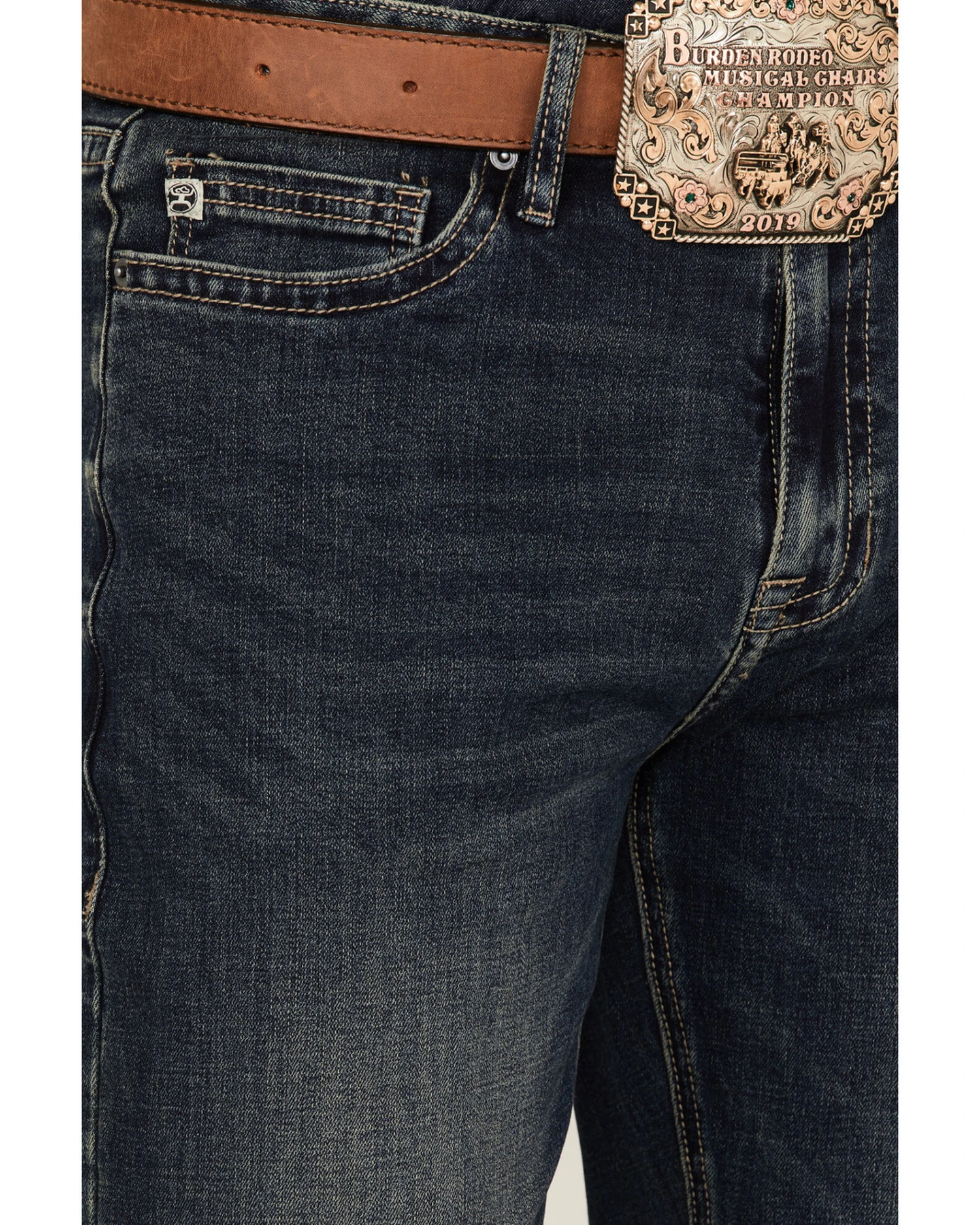 Hooey By Rock & Roll Denim Men's Dark Wash Double Barrel Reflex Stackable Bootcut Jeans - Image 4