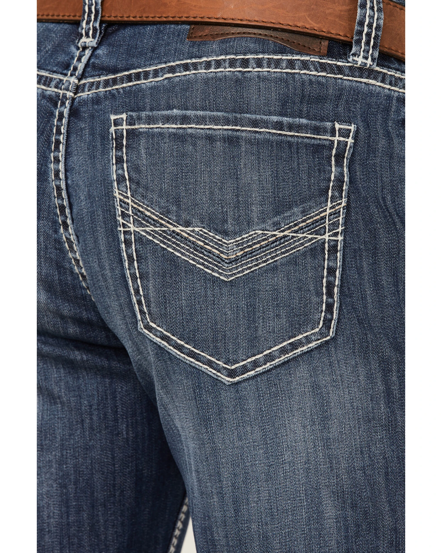 Rock & Roll Denim Men's Dark Wash Double Barrel Stretch Relaxed Straight Jeans - Image 4