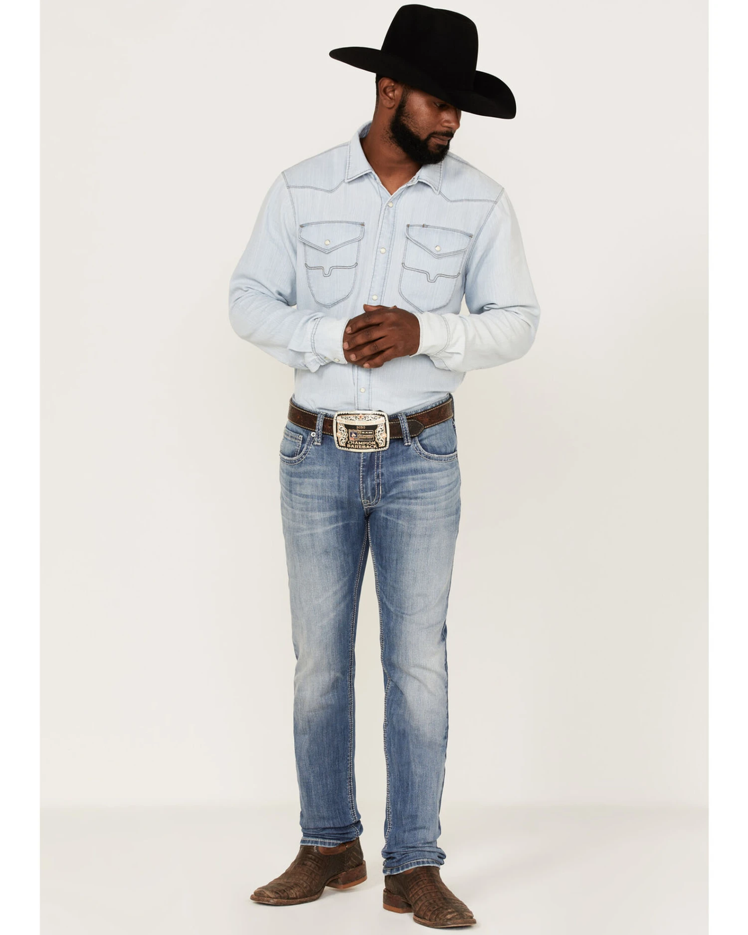 Rock & Roll Denim Men's Rifle Light Wash Reflex Stretch Skinny Jeans - Image 2