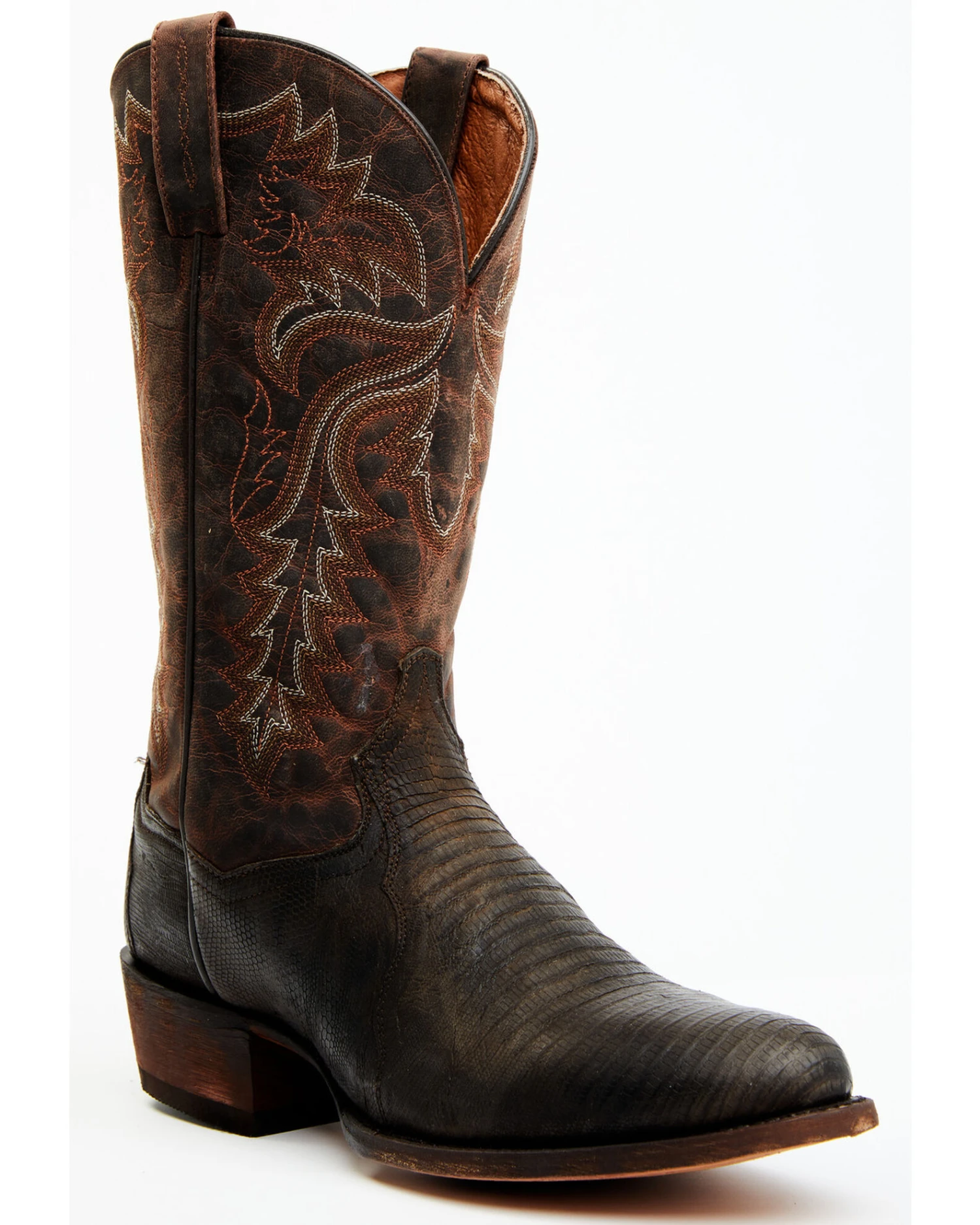 Dan Post Men's Exotic Teju Lizard Leather Tall Western Boots - Round Toe - Image 4