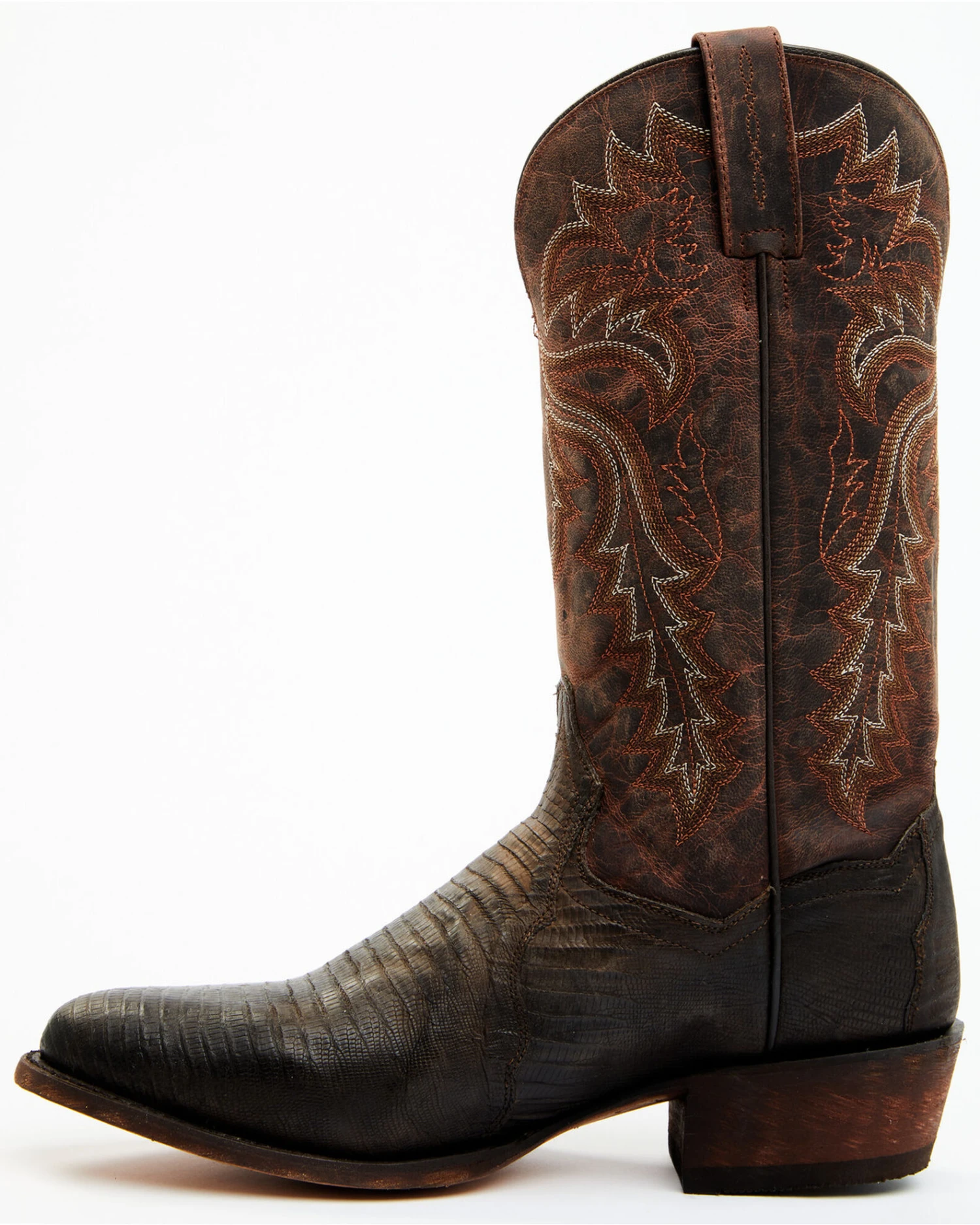 Dan Post Men's Exotic Teju Lizard Leather Tall Western Boots - Round Toe - Image 2