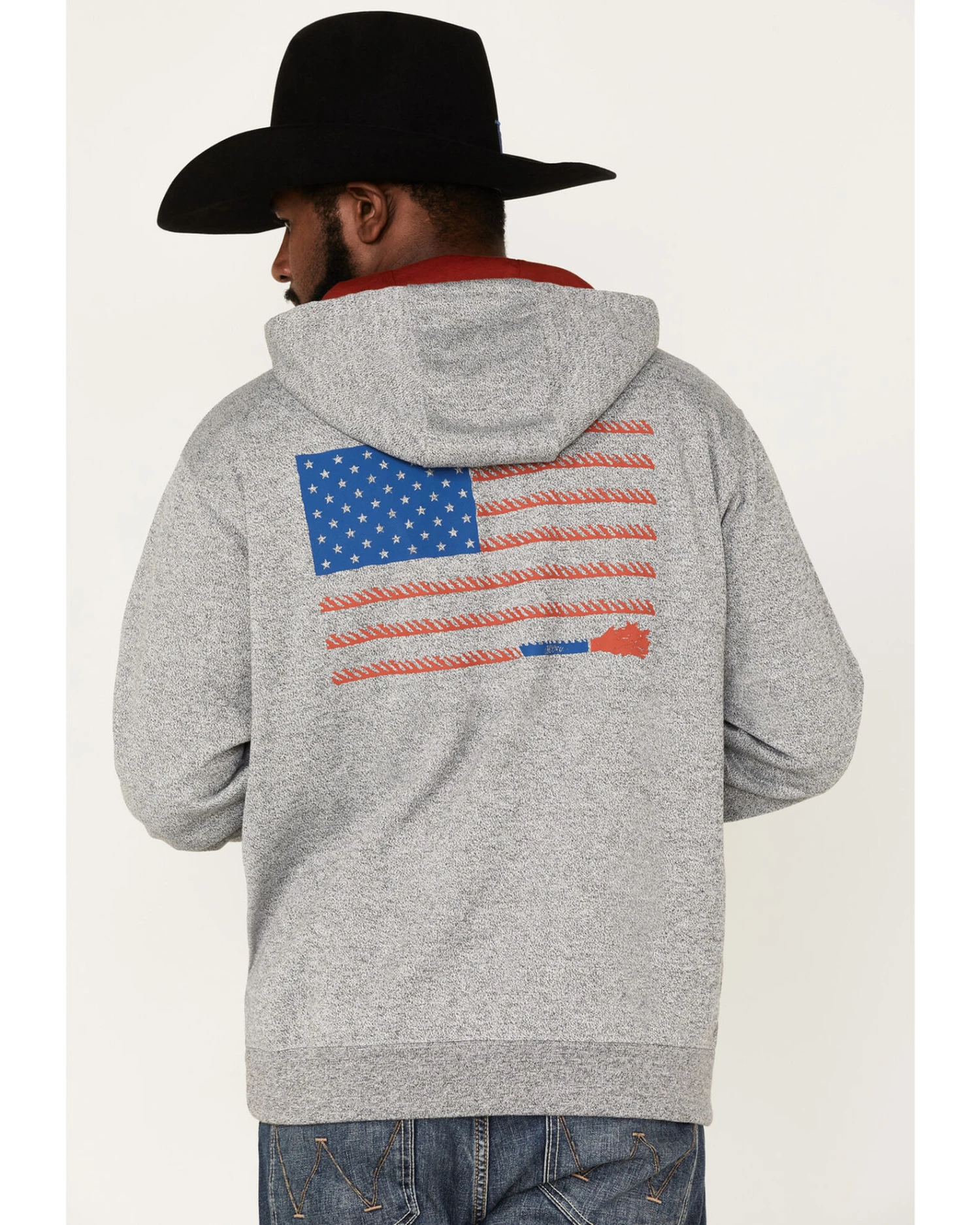 Hooey Men's Liberty Roper American Flag Hooded Sweatshirt - Image 2