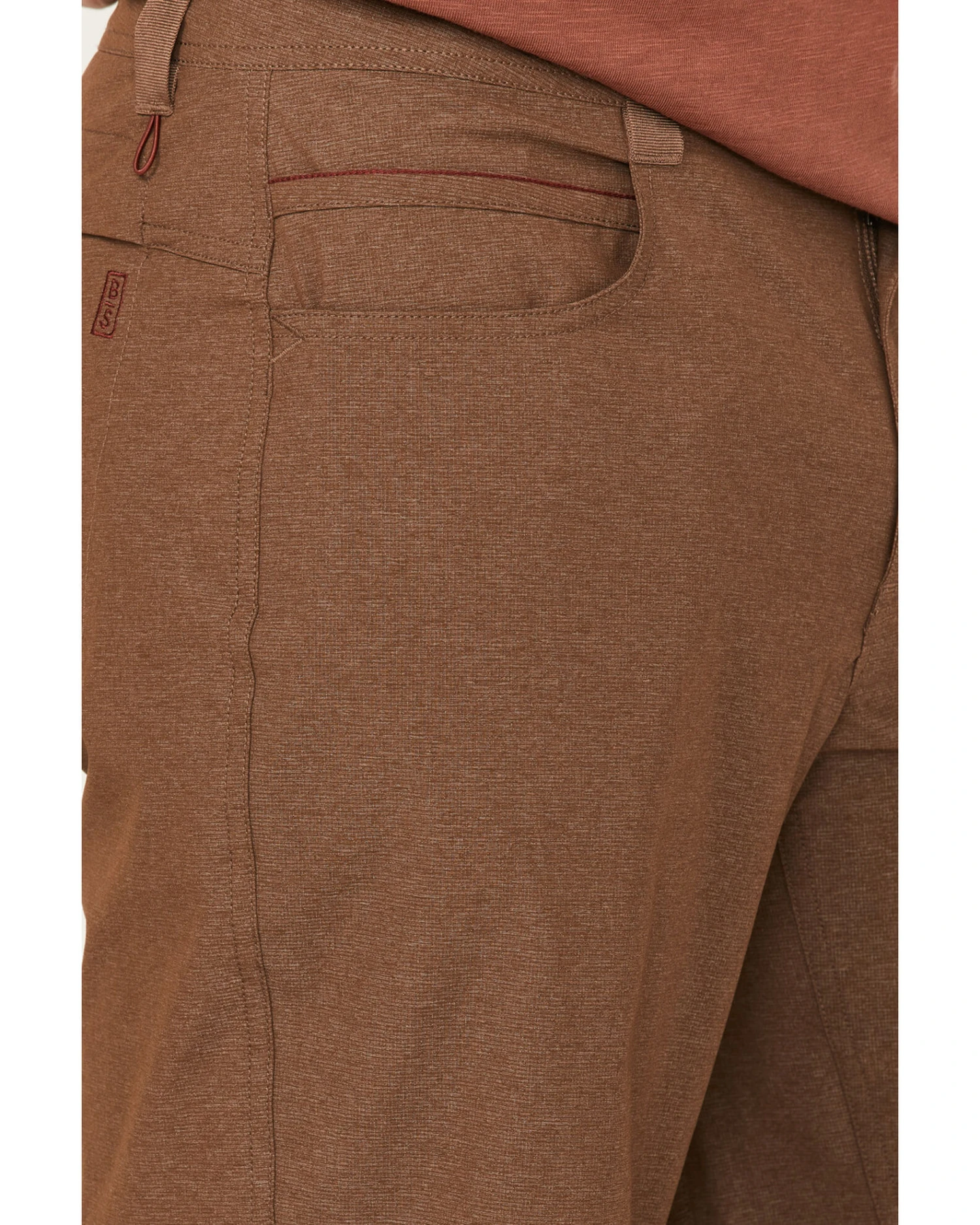 Brothers & Sons Men's Stretch Ripstop Brown Slim Straight Cargo Shorts - Image 3