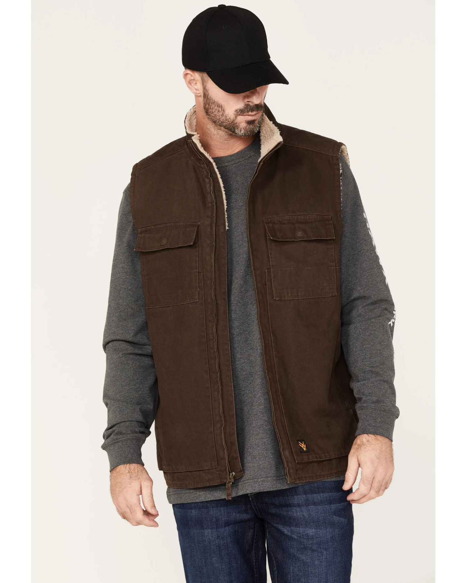 Hawx Men's Weathered Sherpa Lined Work Vest - Image 3