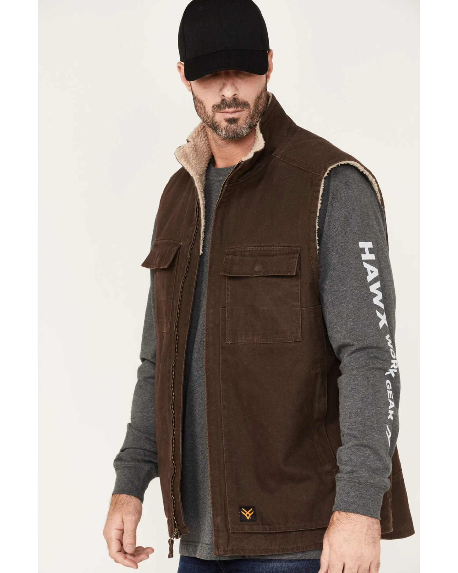Hawx Men's Weathered Sherpa Lined Work Vest - Image 4