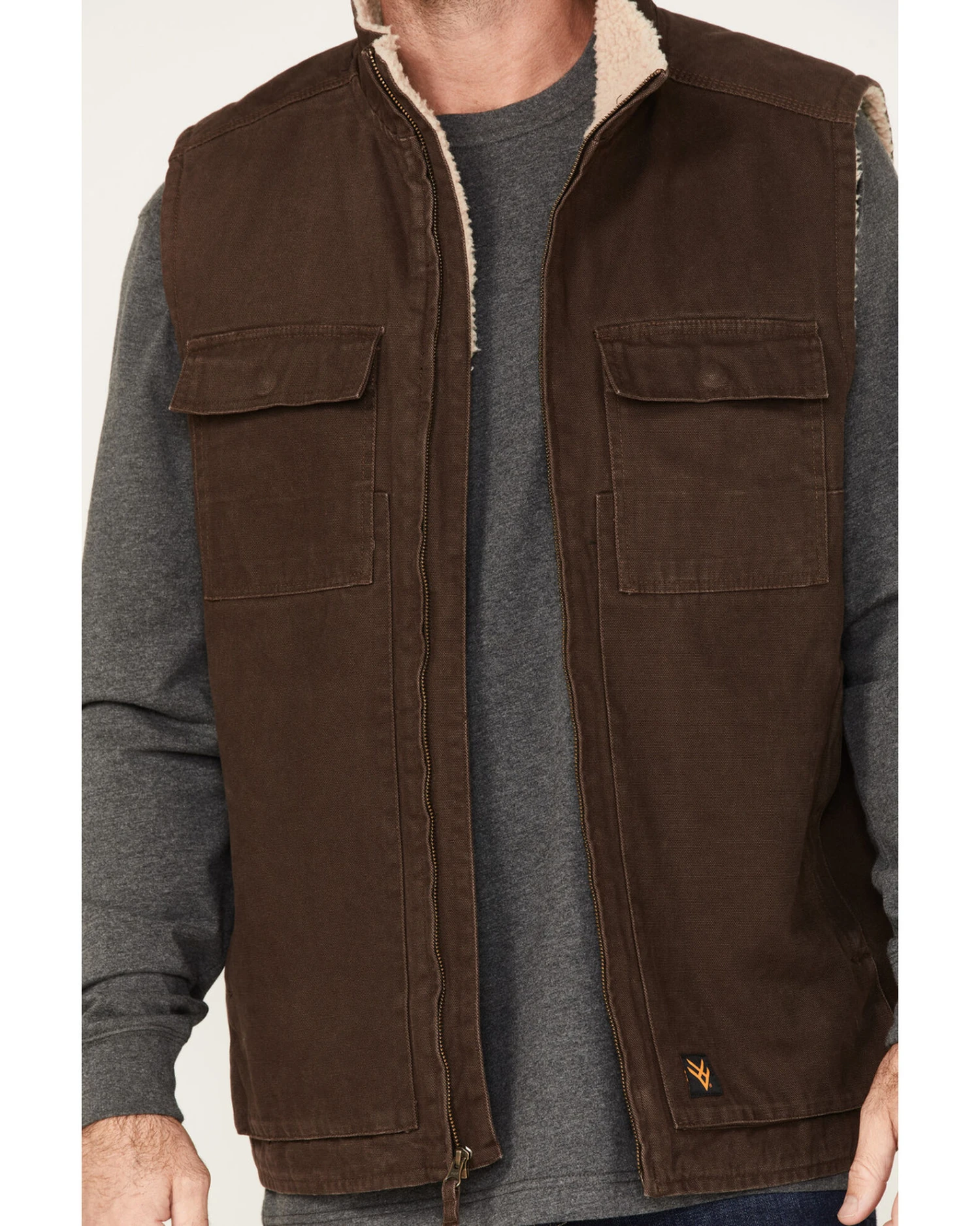 Hawx Men's Weathered Sherpa Lined Work Vest - Image 2