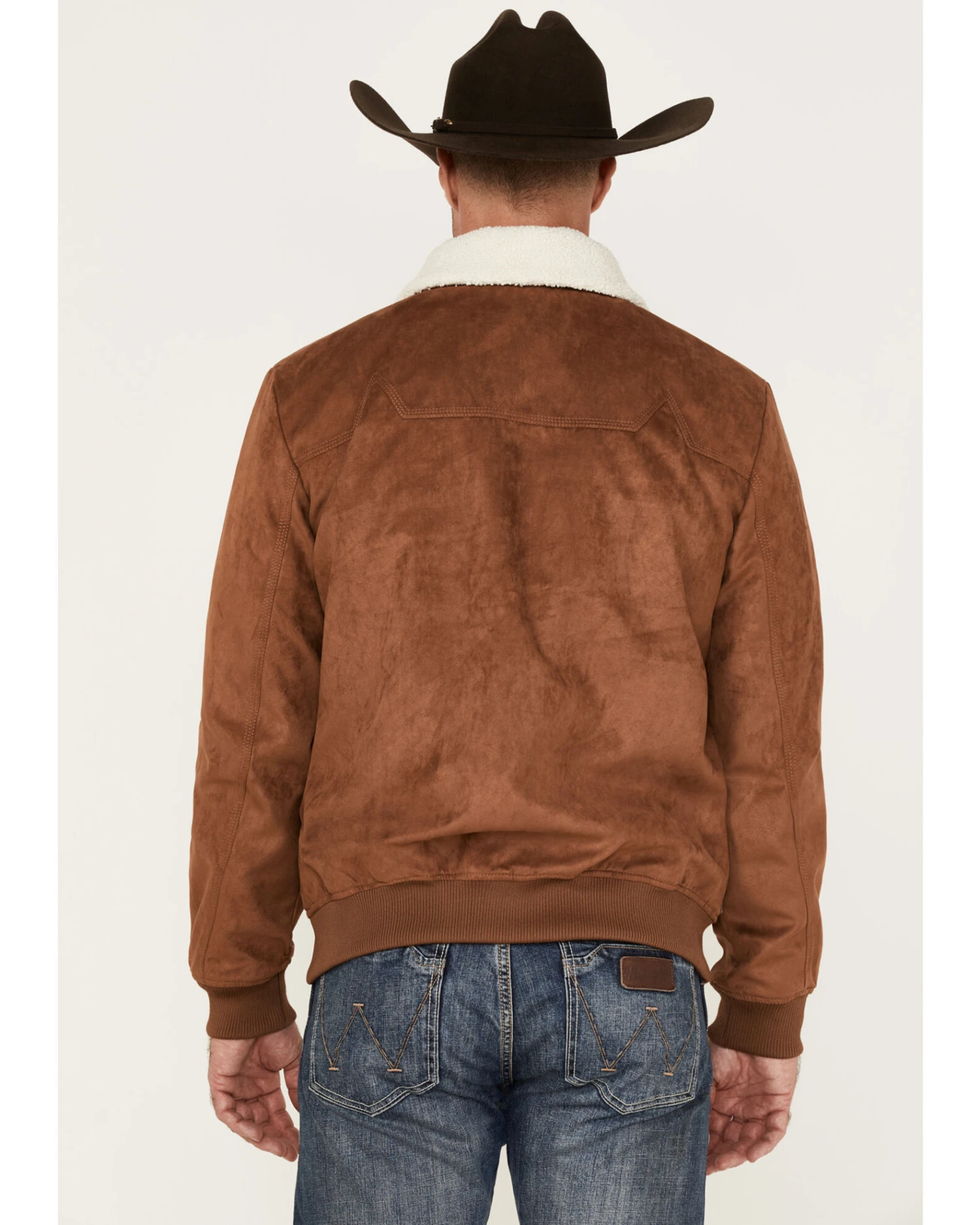 Cody James Men's Edward Faux Suede Sherpa Collar Bomber Jacket - Image 2