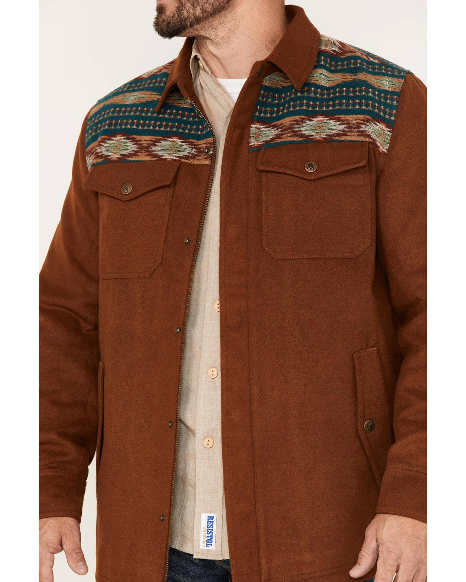 Moonshine Spirit Men's Jarvis Southwestern Wool Shacket - Image 4