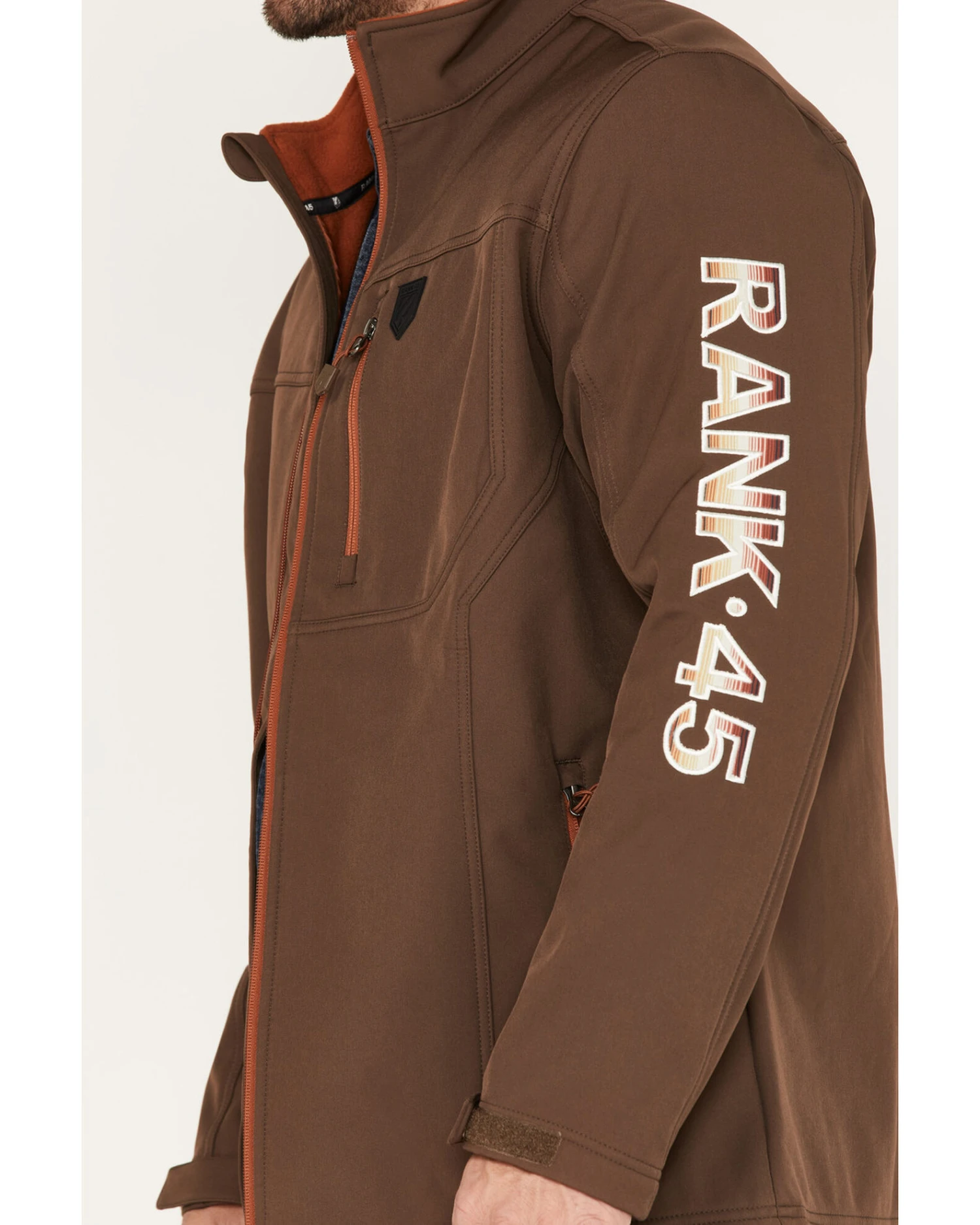 RANK 45 Men's Bronco Striped Embellished Softshell Jacket - Image 2
