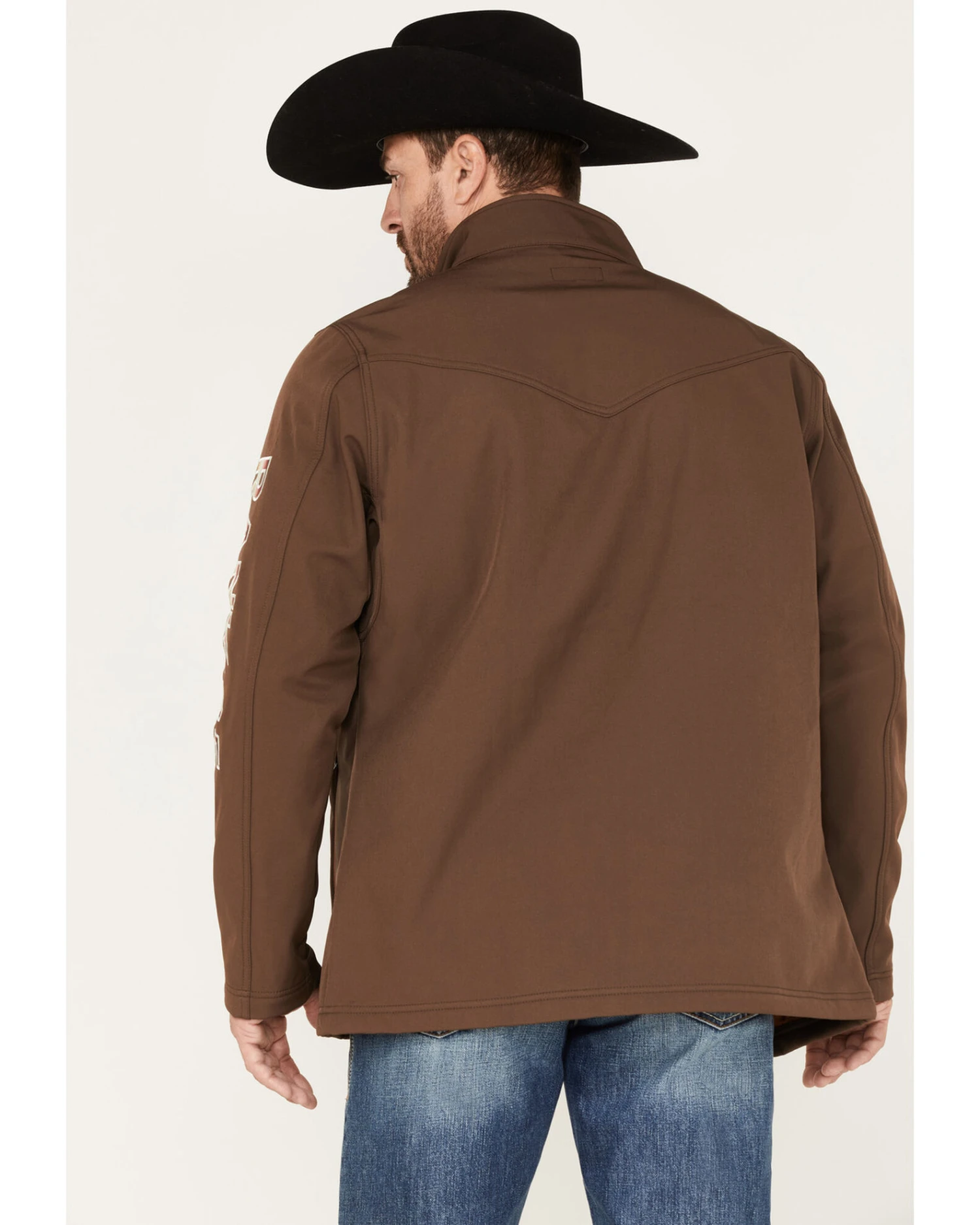 RANK 45 Men's Bronco Striped Embellished Softshell Jacket - Image 4