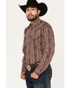 Moonshine Spirit Men's Sundays Best Paisley Stripe Snap Western Shirt