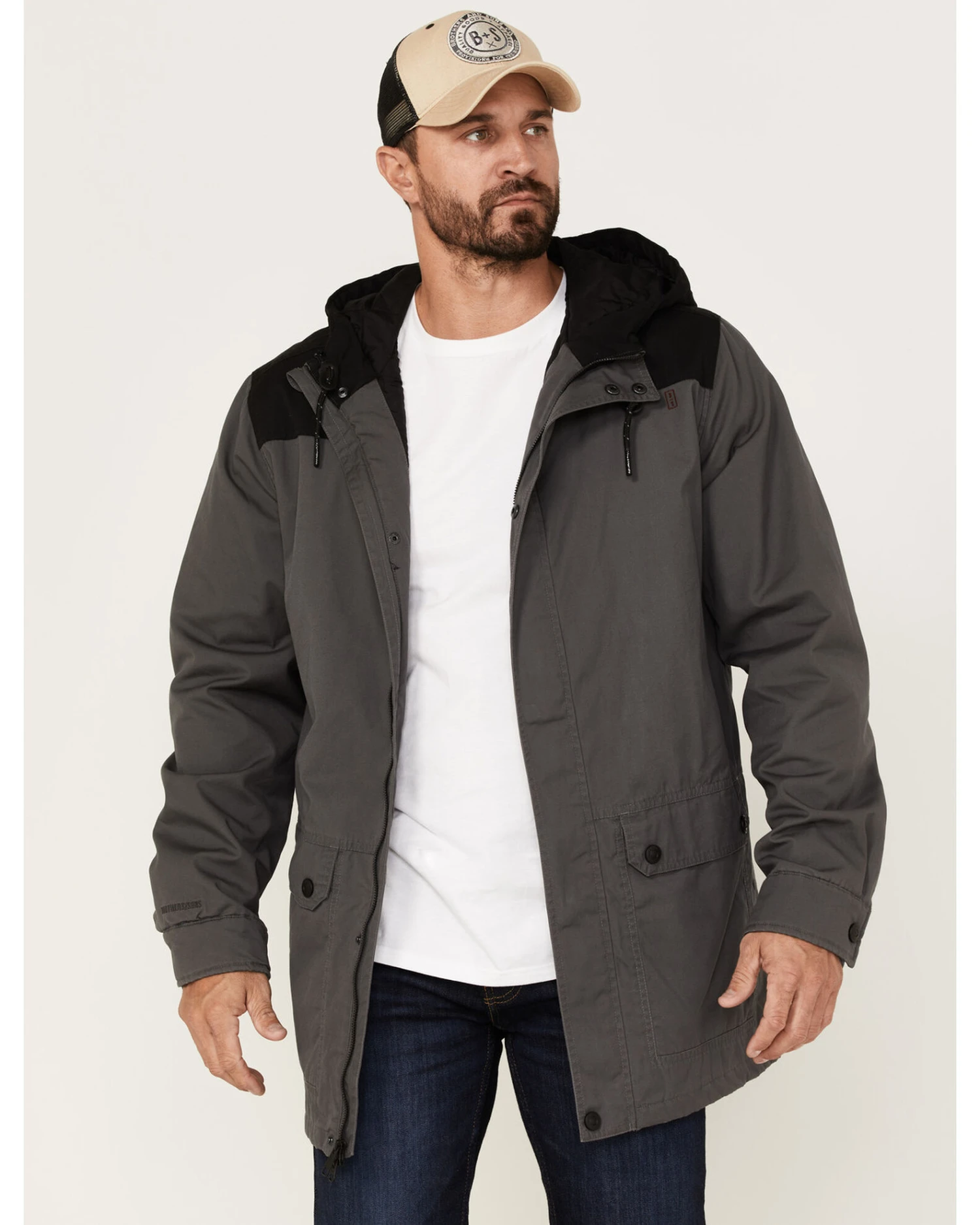 Brothers & Sons Men's Cruiser Waxed Canvas Hooded Jacket - Image 3