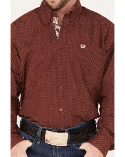 Cinch Men's Geo Print Long Sleeve Button-Down Western Shirt