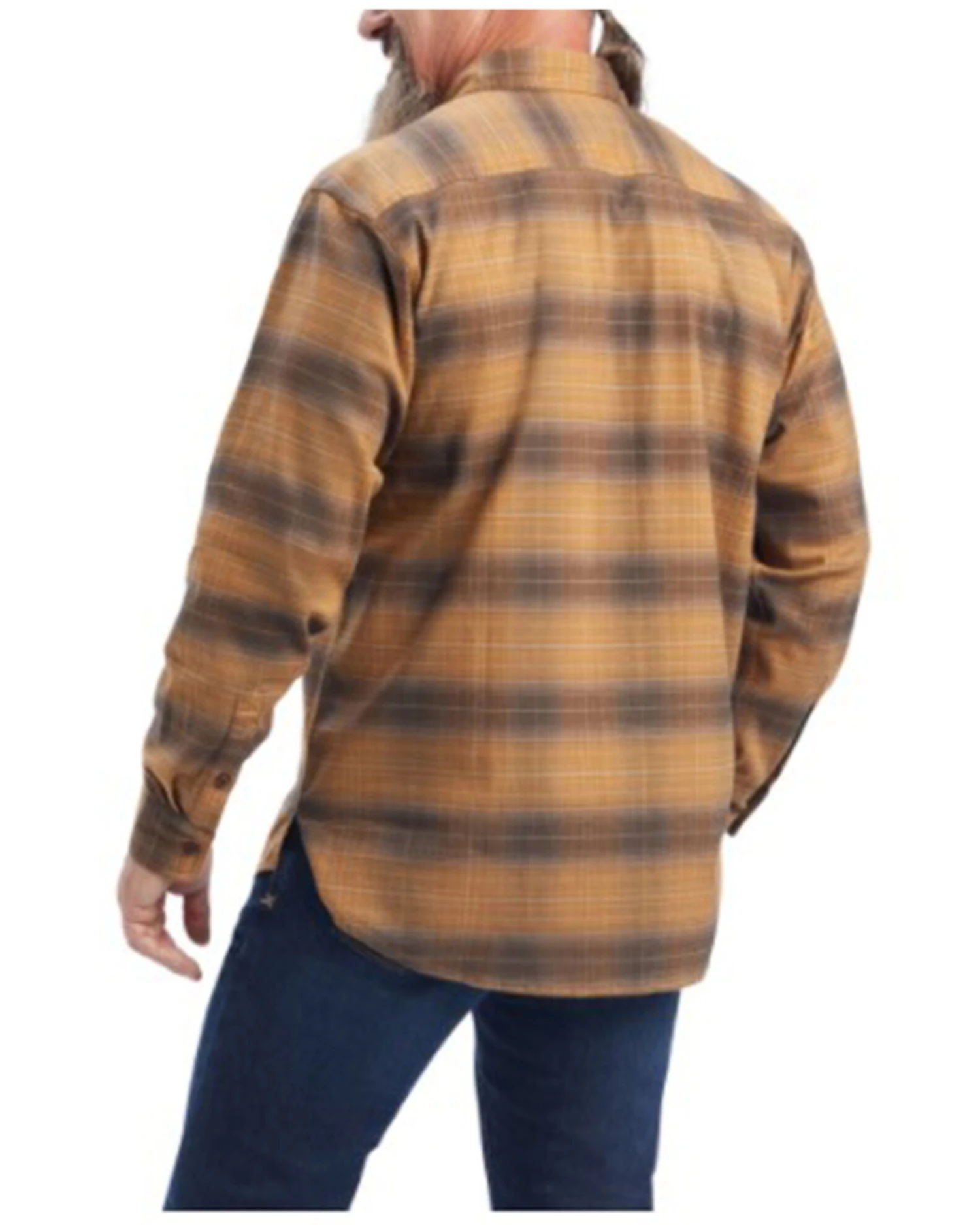 Ariat Men's Rebar Plaid DuraStretch Long Sleeve Button Down Flannel Work Shirt - Image 2