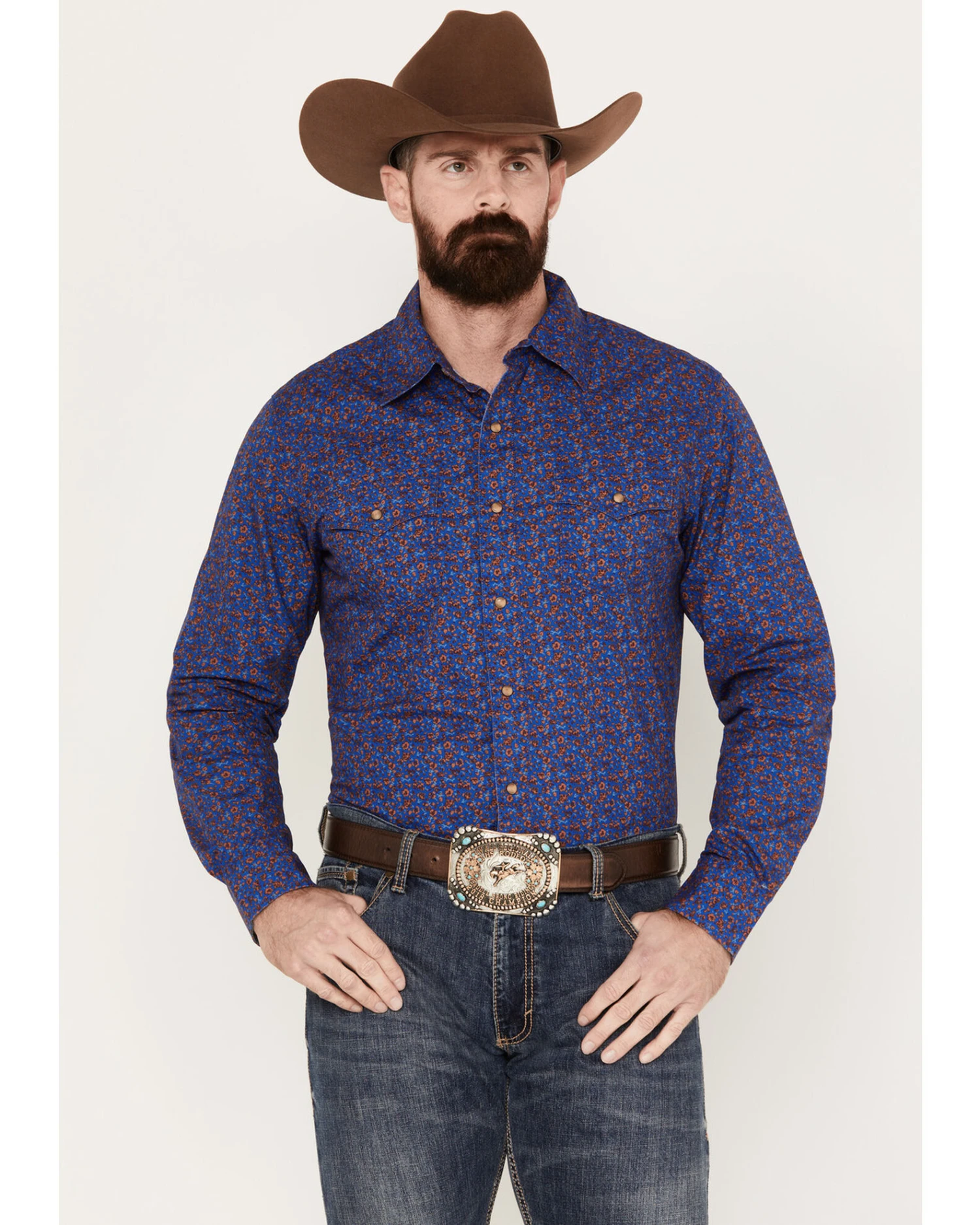 Wrangler Retro Men's Floral Western Snap Shirt - Image 3