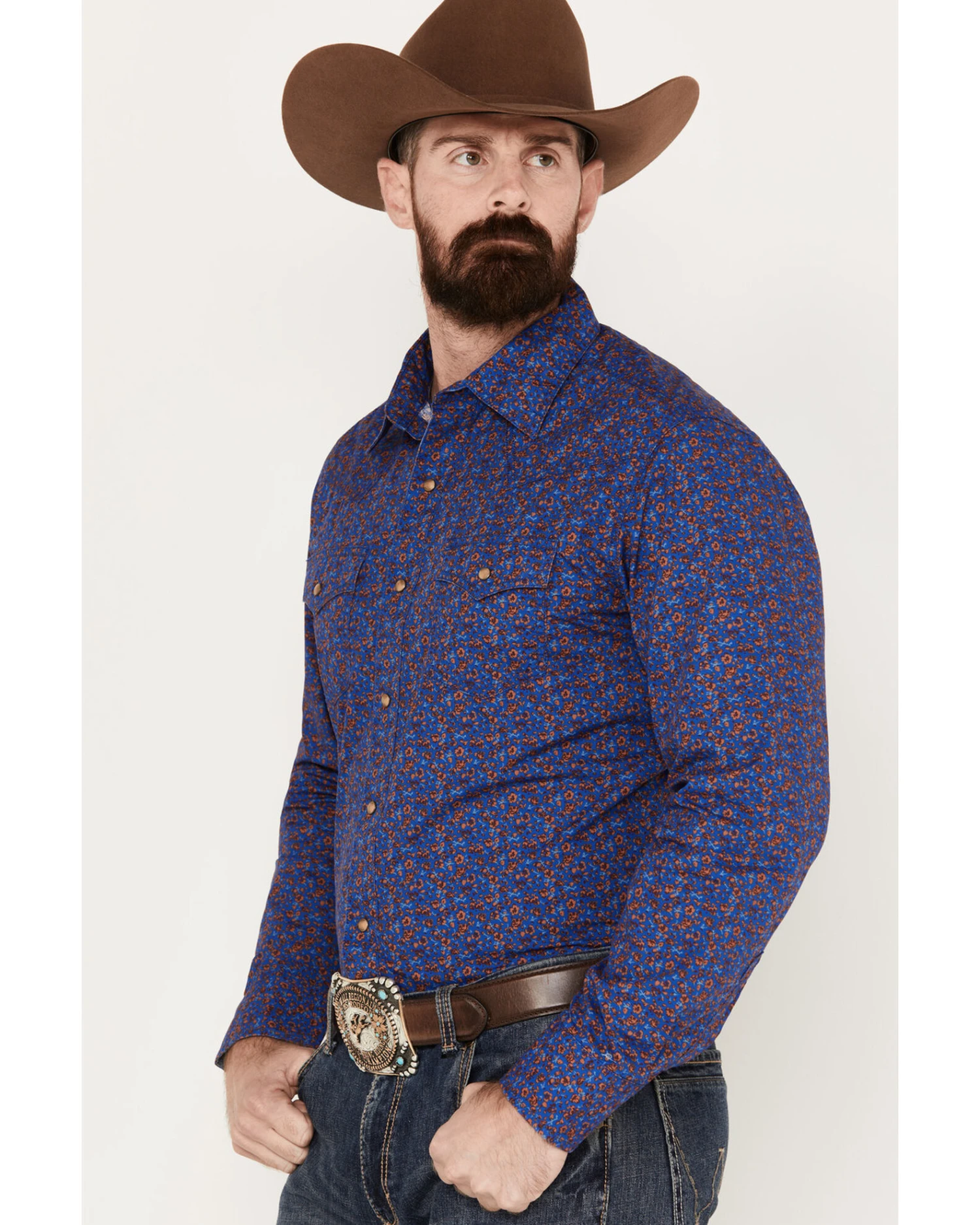 Wrangler Retro Men's Floral Western Snap Shirt - Image 4