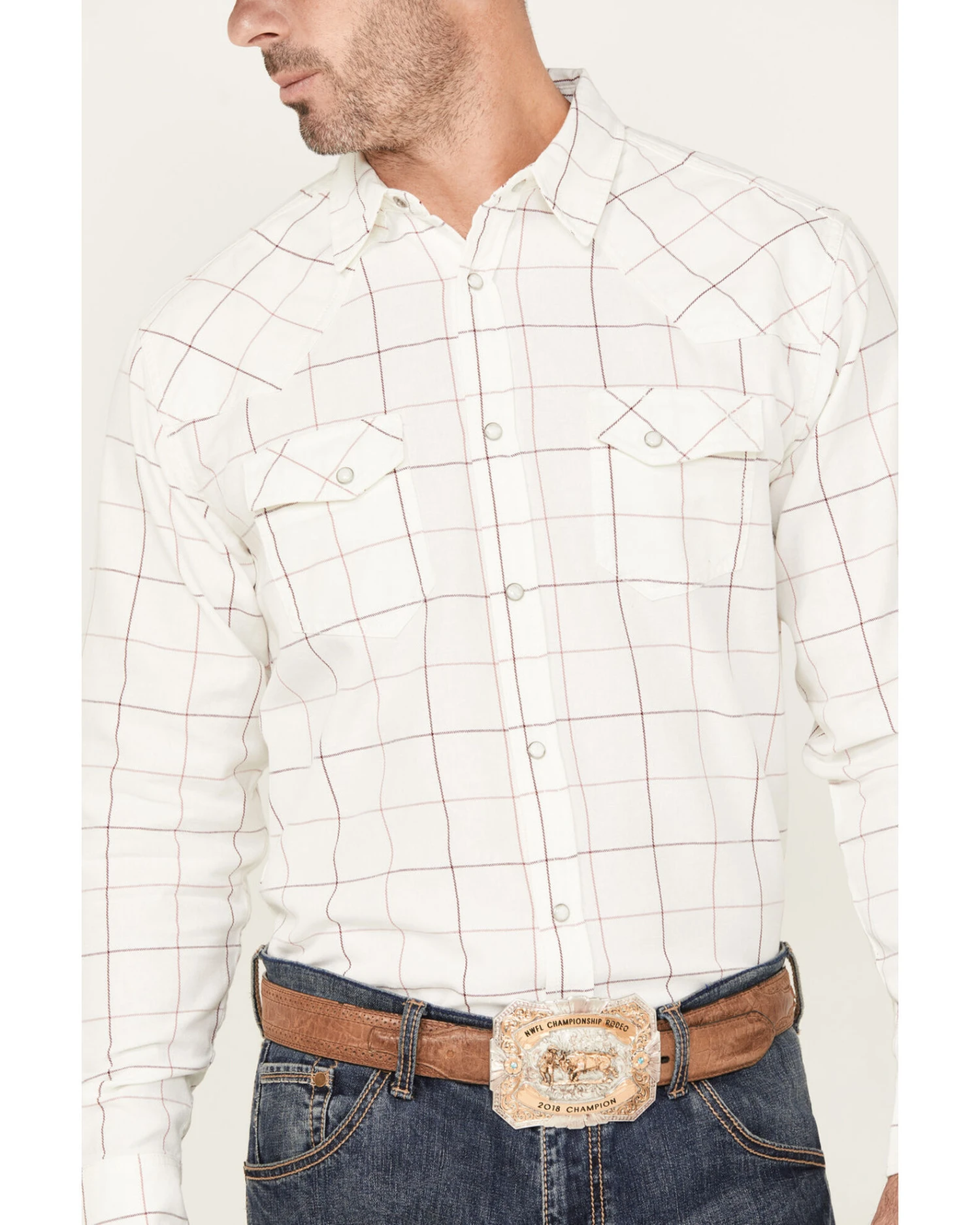 Blue Ranchwear Men's Twill Long Sleeve Pearl Snap Work Shirt
