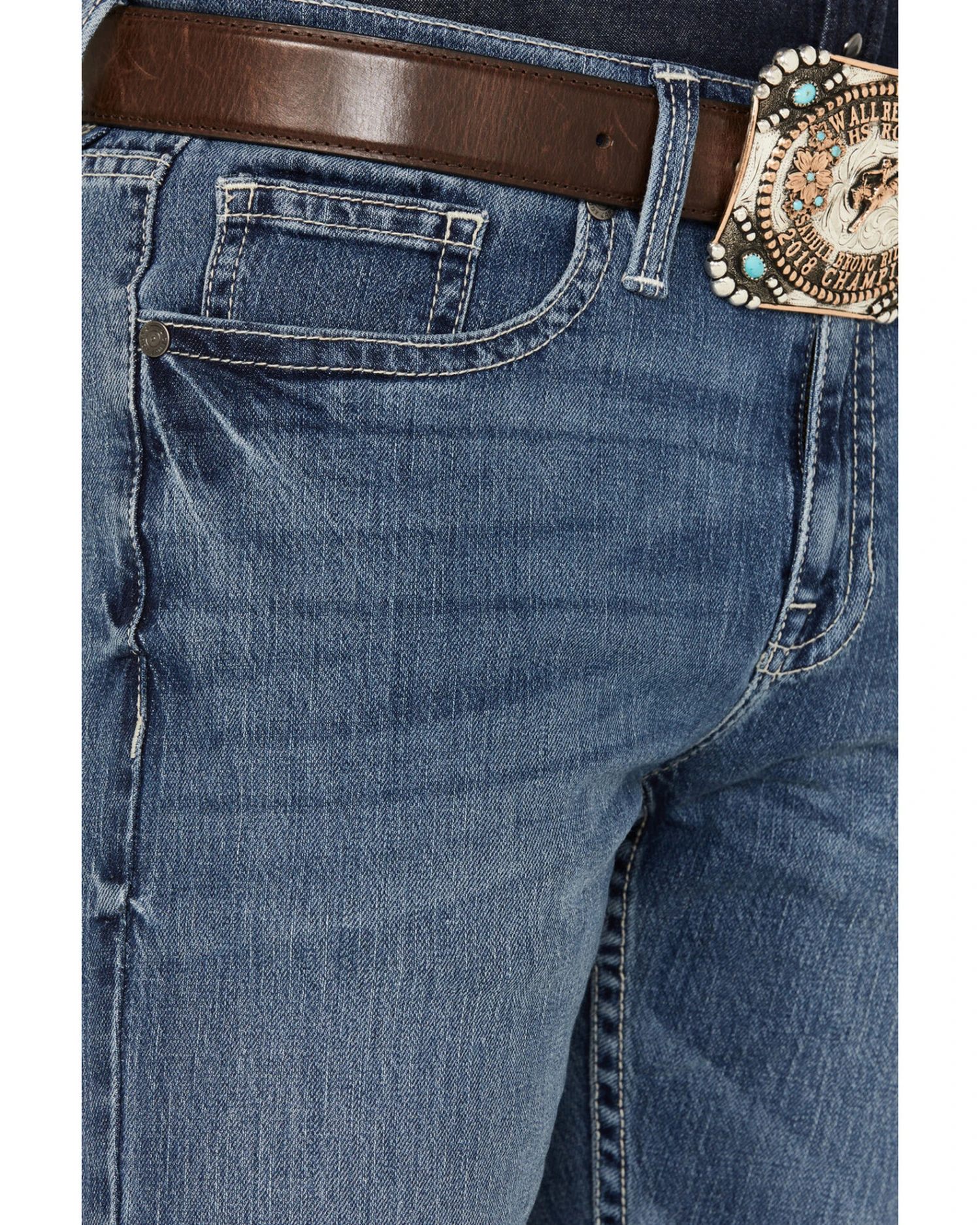 Cody James Men's Shootout Medium Wash Slim Straight Stretch Denim Jeans - Image 3