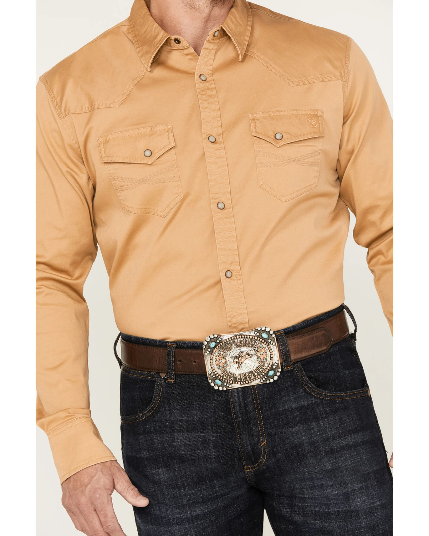 Blue Ranchwear Men's Twill Long Sleeve Work Snap Shirt - Image 4