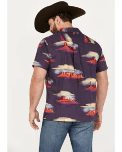 Cinch Men's Camp Tumbleweed Red Rock Scenic Short Sleeve Button Down Shirt