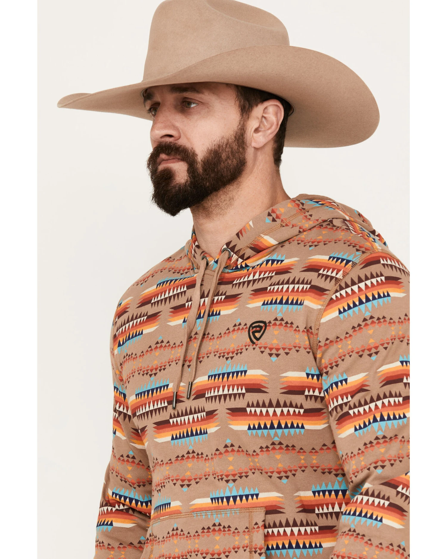 Rock & Roll Denim Men's Southwestern Print Hooded Sweatshirt - Image 4