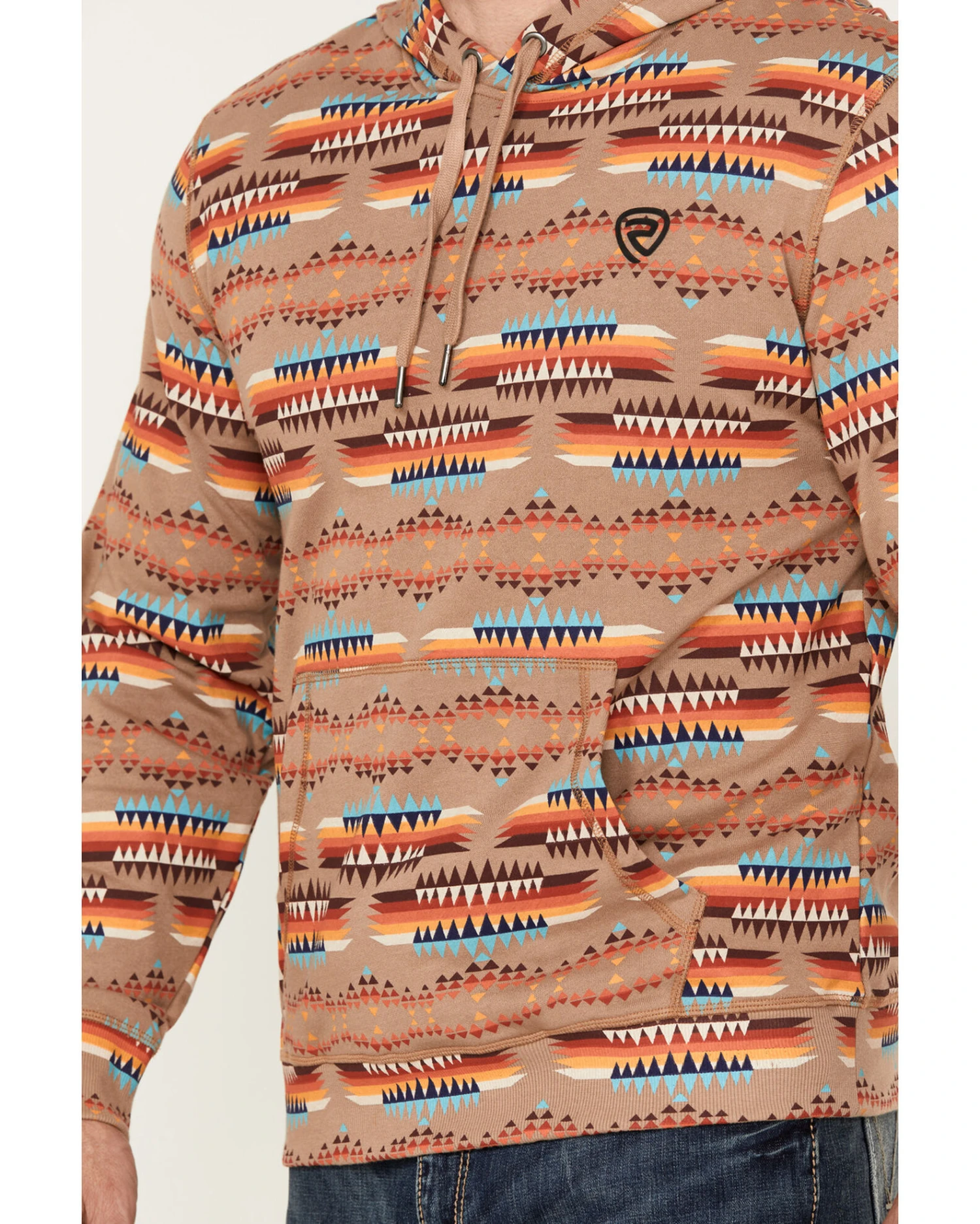 Rock & Roll Denim Men's Southwestern Print Hooded Sweatshirt - Image 2