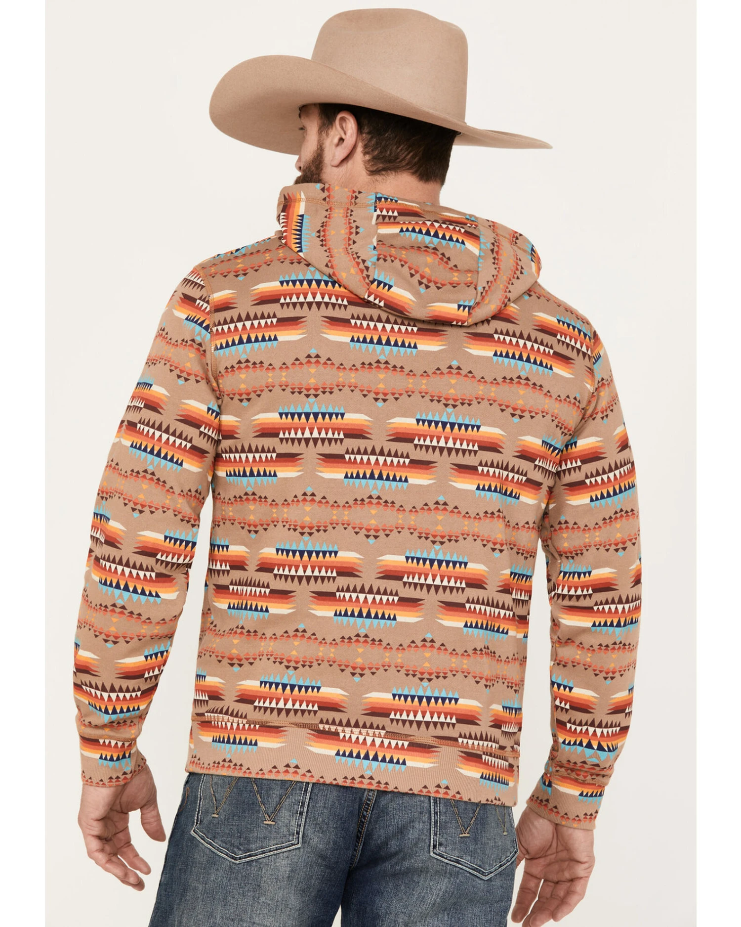 Rock & Roll Denim Men's Southwestern Print Hooded Sweatshirt - Image 3
