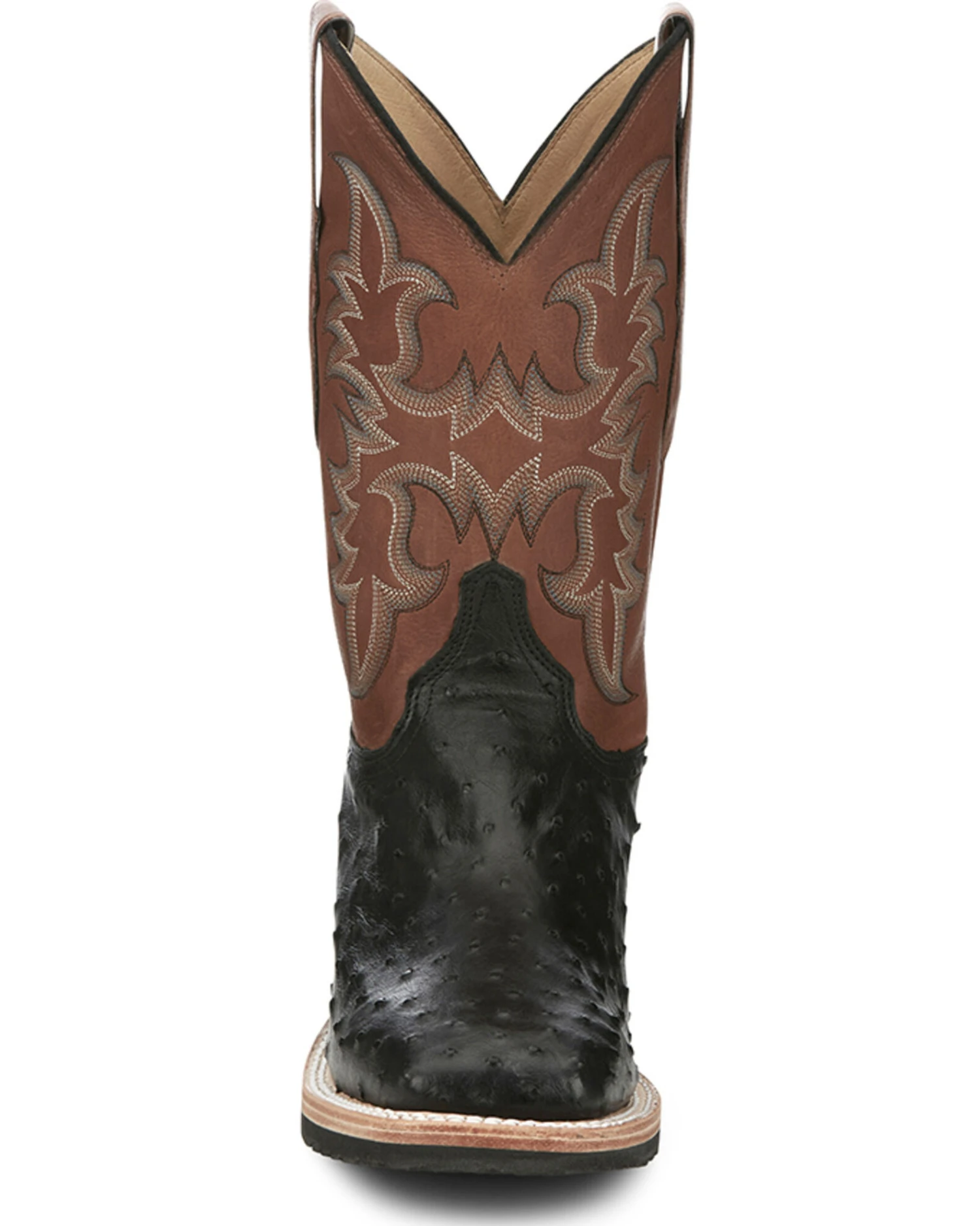 Justin Men's Drover Exotic Full Quill Ostrich Western Boots - Broad Square Toe - Image 7
