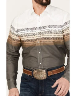 Roper Men's Vintage Border Long Sleeve Western Snap Shirt